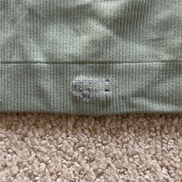 SET Active sage green one shoulder bra top Medium - Picture 2 of 3
